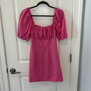 Pink linen sundress
